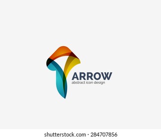 Clean moden wave design arrow company logo, business icon made of overlapping elements