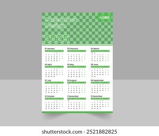 "Clean and Modern 2025 Yearly Calendar on One Page. 2025 Annual Calendar: 12 Months in One Visual.