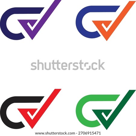 A clean and modern 2x2 grid of stylized logos combining the letters 