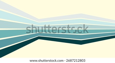 Clean and modern abstract background concept featuring layered, angular lines creating a sense of depth and movement in cool blue and teal tones