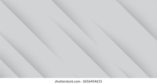 Fundo abstrato limpo e moderno com camadas diagonais cinza claro com gradientes suaves e sombras suaves. O design minimalista e neutro 