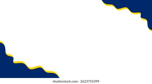 Clean and modern abstract background with white space in the center and dynamic blue and yellow wave borders on the edges. Perfect for flyers, banners, business presentations, and web design templates