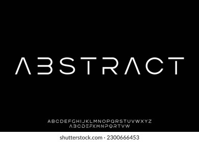 Clean and modern abstract display font vector illustration