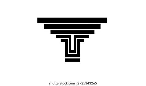 A clean and modern abstract geometric logo design featuring the letter T formed by horizontal lines. This versatile logo is perfect for various businesses seeking a unique and memorable brand