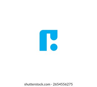 A clean, modern, and abstract logo design featuring a bold teal blue symbol on a white background. Ideal for branding, corporate identity