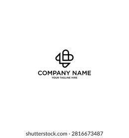 A clean and modern abstract logo design featuring intertwined shapes and placeholder text for company name and tagline.