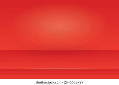 Um fundo limpo e moderno com um gradiente vermelho suave que faz a transição de uma parte superior brilhante e iluminada para um vermelho mais profundo na parte inferior, com uma superfície horizontal distinta.