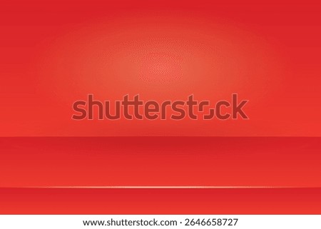 A clean, modern background featuring a smooth red gradient that transitions from a bright, illuminated top to a deeper red at the bottom, with a distinct horizontal surface.