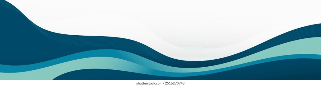 Banner limpo e moderno com uma onda azul sutil sobre um fundo branco. Ideal para designs minimalistas e cabeçalhos de site.