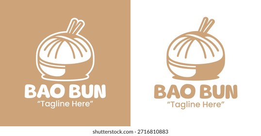 Um logotipo moderno limpo bao bun criado para empresas de alimentos, restaurantes casuais e cafés.