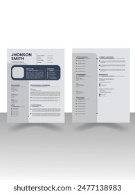 Limpio moderno y hermoso CV profesional Reanudar diseño de Plantilla de Vector para aplicación de trabajo de negocios