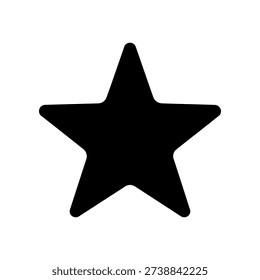 Clean and modern black five-point star symbol on pure white background, ideal for logos, badges, and decorative elements.