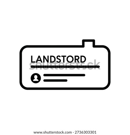 Clean and modern black landstorm warning sign icon on transparent background, ideal for safety, weather alerts, and emergency preparedness graphics.