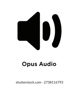 Clean and modern black Opus audio logo icon on white background, ideal for music, sound, and tech branding projects.