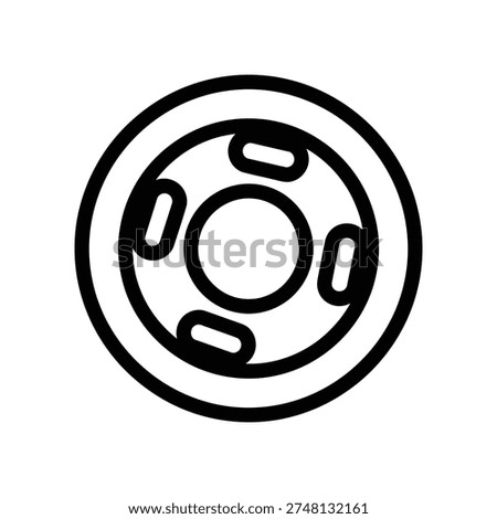 Clean and modern black and white camera aperture icon, ideal for photography logos, apps, and graphic design projects.