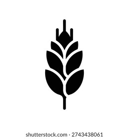 Clean and modern black and white corn icon vector illustration, perfect for logos, agriculture, and food industry branding.