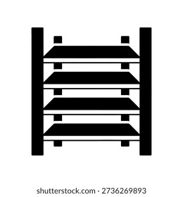 Clean and modern black and white line drawing of a minimalist wooden staircase, ideal for architectural designs, infographics, and modern decor concepts.