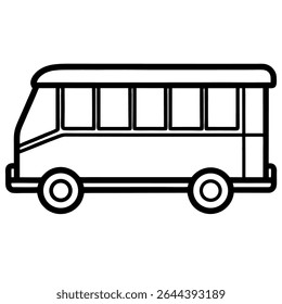 A clean and modern black and white school bus illustration is available as a versatile vector file.
