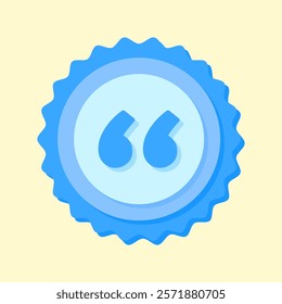 A clean and modern blue badge vector icon showcasing a mathematical symbol, ideal for education, math resources, or creative visual projects