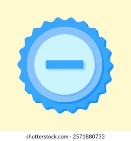 A clean and modern blue badge vector icon showcasing a mathematical symbol, ideal for education, math resources, or creative visual projects