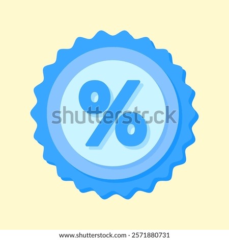 A clean and modern blue badge vector icon showcasing a mathematical symbol, ideal for education, math resources, or creative visual projects