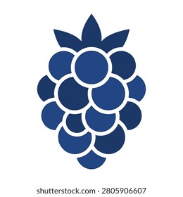 A clean and modern blue raspberry icon design featuring a simple flat aesthetic. Perfect for organic food branding, healthy diet apps, fruit labels, or juice menus.