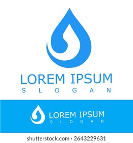 Clean and modern blue water drop logo symbolizing purity, hydration, and freshness. Ideal for water brands, plumbing, environment, or wellness businesses