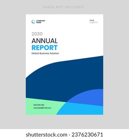 Clean and modern blue-themed annual report cover page design template tailored for business booklets. Perfect for presenting your company's information with a touch of professionalism.