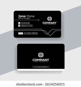 Clean and Modern Business Card Layout Black and White