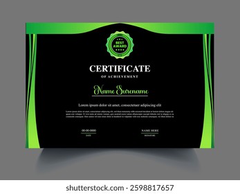 clean modern business Certificate design template