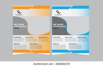 Clean And  Modern Business Flayer Vector Two Template Design Illustration 