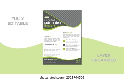 Clean and modern business flyer design template.
