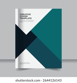 Clean and Modern Business Report Cover with Geometry, Contemporary Business Report Design with Abstract Patterns.
