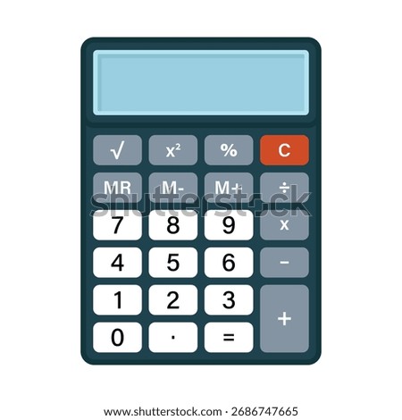 A clean, modern calculator featuring a prominent digital display and a standard numeric keypad. Ideal for schoolwork, office tasks, or home budgeting.