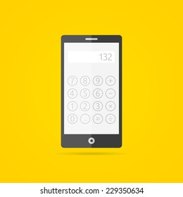Clean modern calculator template on smart phone
