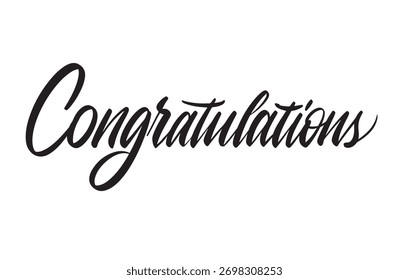 Clean, modern calligraphy vector for Congrats, designed for stylish graduation cards and achievement announcements.
