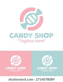 Un moderno y limpio logotipo de tienda de dulces diseñado para líneas de confitería premium y un elegante empaque dulce.