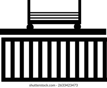 Clean and modern car shipping icon in outline style, representing auto transport, vehicle delivery, car logistics, and freight shipping services.