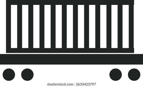 Clean and modern car shipping icon in outline style, representing auto transport, vehicle delivery, car logistics, and freight shipping services.