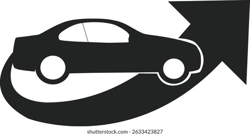 Clean and modern car shipping icon in outline style, representing auto transport, vehicle delivery, car logistics, and freight shipping services.