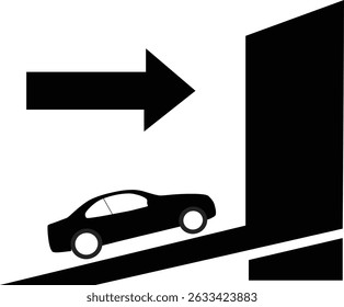 Clean and modern car shipping icon in outline style, representing auto transport, vehicle delivery, car logistics, and freight shipping services.