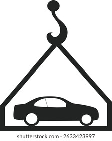 Clean and modern car shipping icon in outline style, representing auto transport, vehicle delivery, car logistics, and freight shipping services.