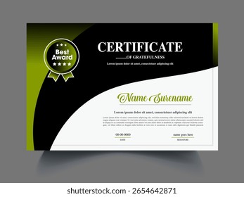 Clean modern certificate design template