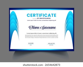 Modelo de design de certificado moderno limpo