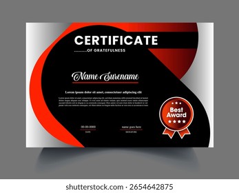 Modelo de design de certificado moderno limpo