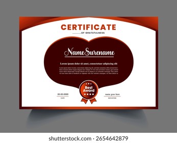 Clean modern certificate design template