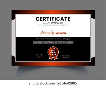 Clean modern certificate design template