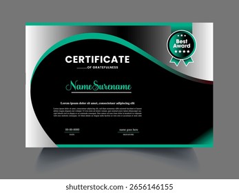 Clean modern certificate design template