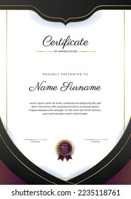 Clean and modern certificate template design with abstract vector decoration elements