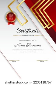 Diseño de plantillas de certificados limpias y modernas con elementos abstractos de decoración de vectores